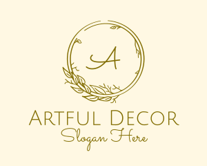 Natural Leaf Wreath logo design