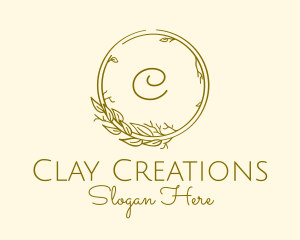 Natural Leaf Wreath logo design