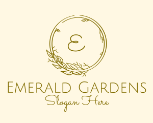 Natural Leaf Wreath logo design