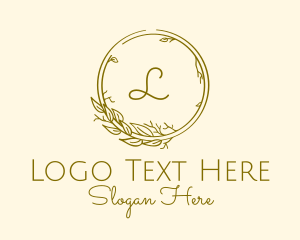 Organizer - Natural Leaf Wreath logo design