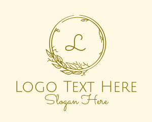 Natural Leaf Wreath Logo