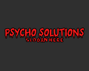 Psycho - Liquid Paint Drip logo design