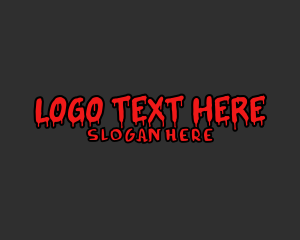 Blood - Liquid Paint Drip logo design