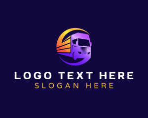Flatbed - Freight Truck Courier logo design