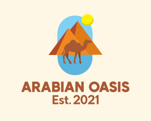 Arabian - Camel Pyramid Sun logo design