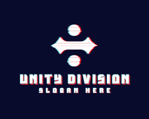 Division - Digital Division Glitch logo design