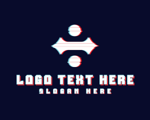 Math - Digital Division Glitch logo design