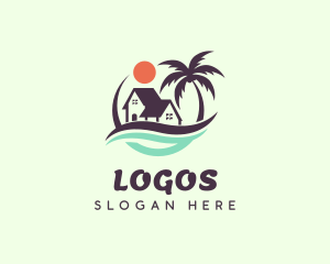 Vacation - Beach Wave House logo design