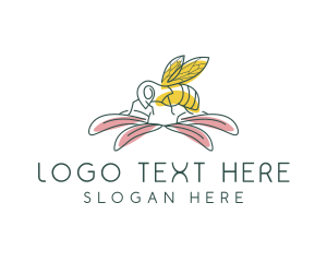 Bee - Bee Flower Gardening logo design