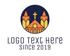 Architecture - Polygonal Church logo design