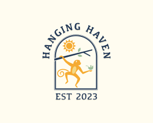 Hanging - Organic Sun Monkey logo design