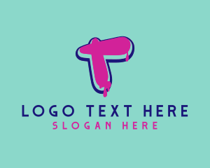 Colorful - Paint Graffiti Letter T logo design