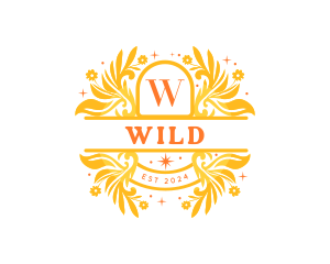 Wild Flower Ornament Sparkle logo design