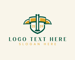 Flag - Shield Golf Flag logo design