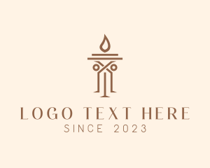 Financial - Construction Torch Column logo design