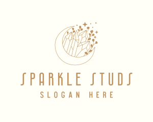 Moon Crystal Sparkle logo design