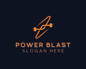 Lightning Bolt Power Plug logo design