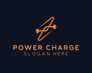 Lightning Bolt Power Plug logo design