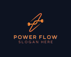 Lightning Bolt Power Plug logo design