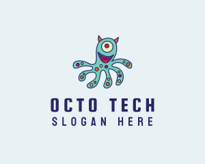 Mutant Octopus Alien logo design