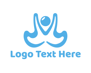 Religious - Blue Human Angel logo design