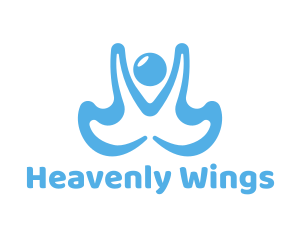 Angel - Blue Human Angel logo design