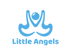 Blue Human Angel logo design