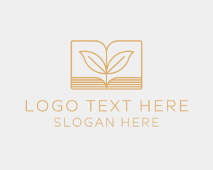 Writer - Leaf Book Education logo design