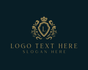 Elegant Royal Crown Shield logo design