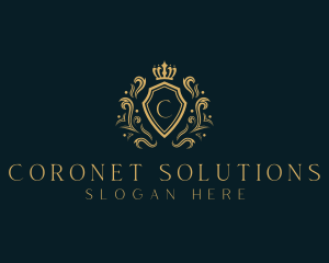 Elegant Royal Crown Shield logo design