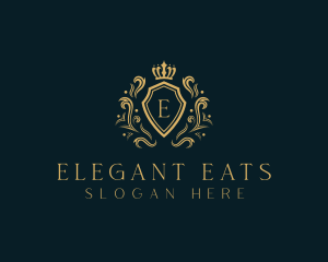 Elegant Royal Crown Shield logo design