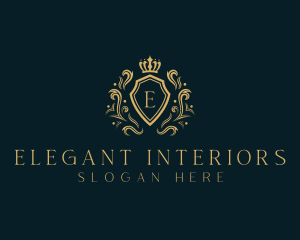 Elegant Royal Crown Shield logo design