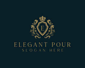 Elegant Royal Crown Shield logo design