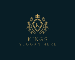 Elegant Royal Crown Shield logo design