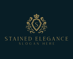 Elegant Royal Crown Shield logo design