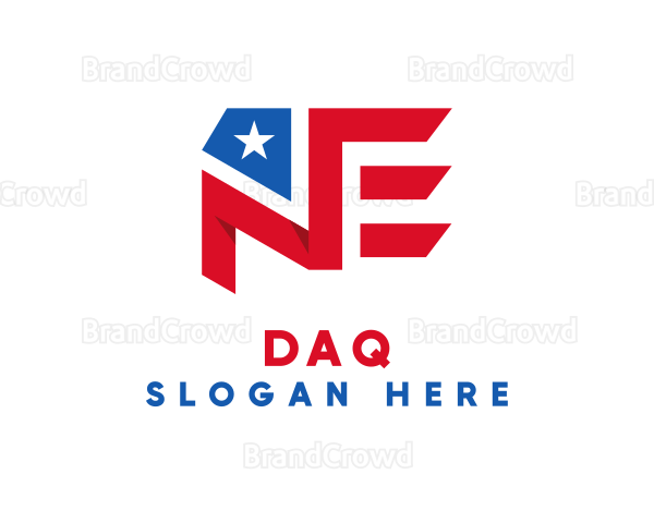 America Letter NE Flag Logo