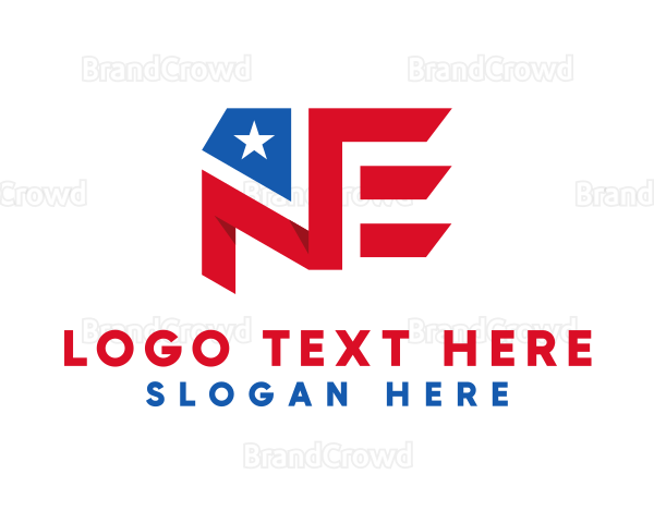 America Letter NE Flag Logo
