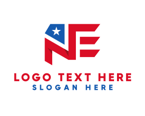 Chile - America Letter NE Flag logo design