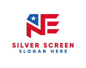 Election - America Letter NE Flag logo design