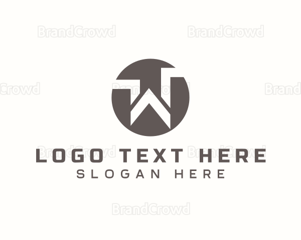 Round Tech Business Letter W Logo