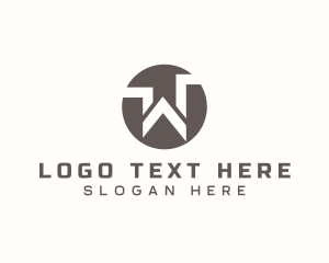 Online - Round Tech Business Letter W logo design