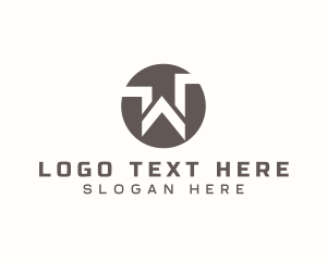 Round Tech Business Letter W Logo