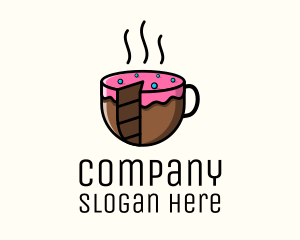 Baker - Cake Slice Coffee logo design