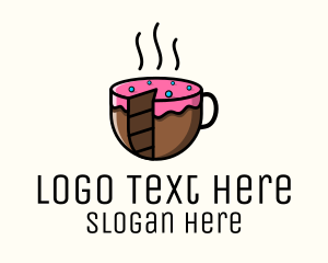 Barista - Cake Slice Coffee logo design