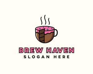 Cake Slice Coffee logo design