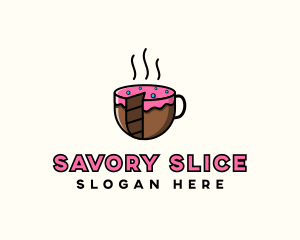 Cake Slice Coffee logo design