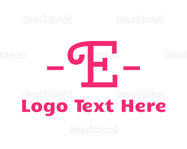 Curly Pink E Logo