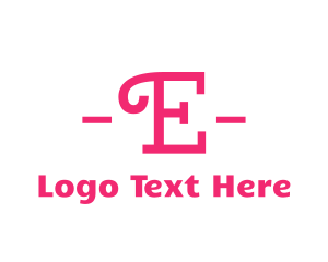 Preschool - Curly Pink E logo design