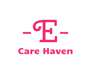 Nursing - Curly Pink E logo design