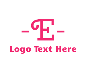 Child - Curly Pink E logo design